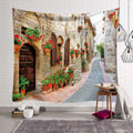 Tapestry European Town Tapestry Aesthetic Digital Printing Boho Decoration Home Mount Wall Hanging Farmhouse Street Mural