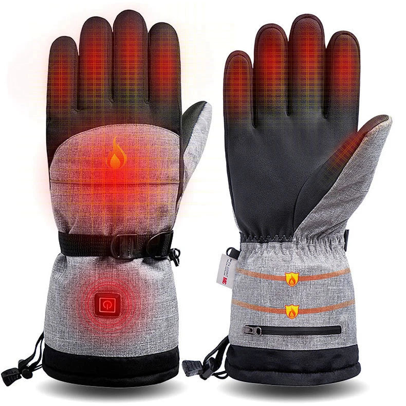 Wholesale OEM Winter Thick Fleece USB Temperature Controller Electric Rechargeable Heated Outdoor Sports Motorcycle Ski Gloves