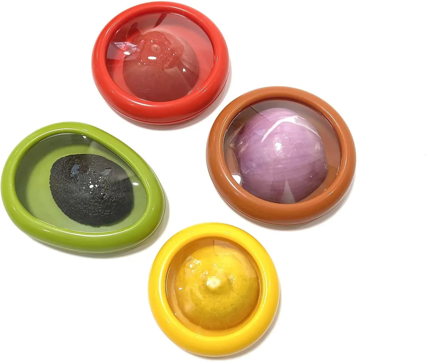 4PC Set Fruit and Vegetable Storage Containers Avocado Saver Reusable Kitchen Gadgets for Fridge Food Preservation Avocado Saver