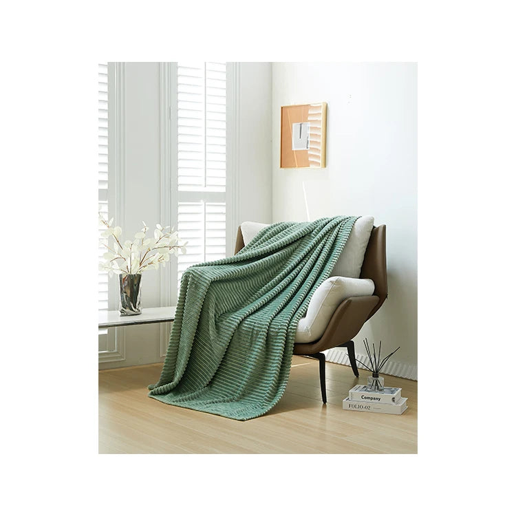 QUNZHEN Super Soft Dyed Flannel Fleece Modern Solid Color king Size Queen Size Bedding Sheet Throw Blankets