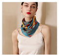 GLS052 Spring New Saddle Little Print Lady Sweet  Silk 70 Square Silk Scarfs for Women Stylish