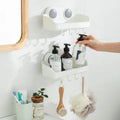 Vacuum Hook Wall Strong Suction Cup Holder Bathroom Organizer Shelves Storage Bath Caddy Shower Basket