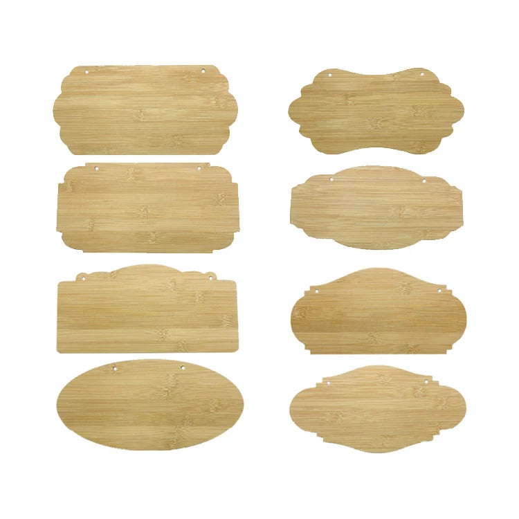 Unfinished Blank Engraving Ready Eco-Friendly Bamboo Hanging Signs Customizable Size Shape Fashion Theme for DIY Craft Projects