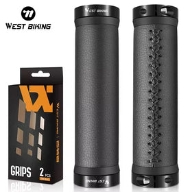 WEST BIKING Bicycle Handle Grips Soft Rubber Mountain Bike Cycling Aluminum Alloy Handlebar Grips With Bar End Plugs