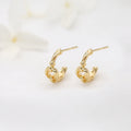 Simple Design 14K Gold Plated Twisted Shape Stud Earrings