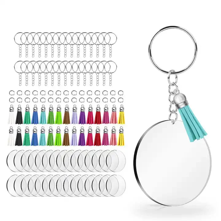 Promotion Gifts Clear Acrylic Circle Blank Keychain
