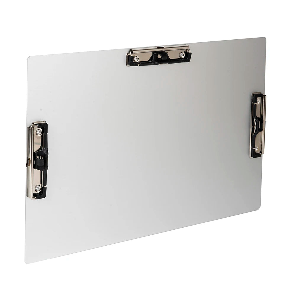 Sublimation Blank Double Sided Light Weight Aluminum Silver/Black Customized Size Hospital Office Writing 3 Clip Clipboard Pen