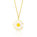 Stainless Steel 18K Gold Plated Waterproof Sunflower Enamel Link Chain Cute Wedding Gift Necklace for Women