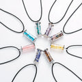 Chakra Healing Crystal Wishing Bottle Pendants Necklace Wish Bottle With Black Rope for Pendants Necklaces Jewelry Making