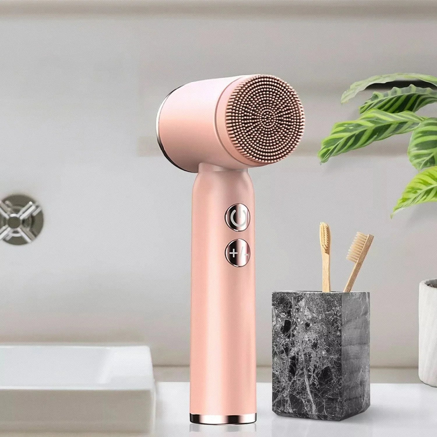 Rechargeable Silicone Electric Face Scrubber Waterproof Sonic Vibration Facial Cleansing Brush Skin Rejuvenation for Hands