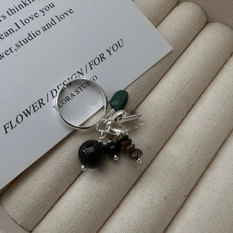 Vintage Handmade Different Shape Beads Charm Finger Rings for Women Real 925 Sterling Silver Gifts Fine Jewelry