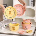 Solhui Ins Cartoon Dish Set Household  Creative Ceramic Bowls and Plates