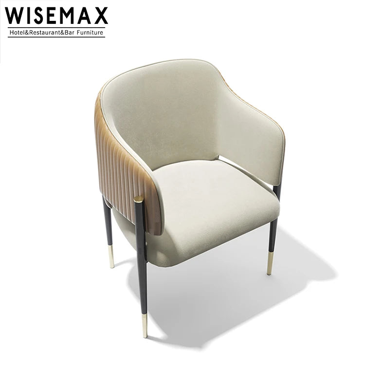 WISEMAX FURNITURE Modern Light Luxury Velvet Dining Chair Restaurant Chair for Home and Hotel  Furniture