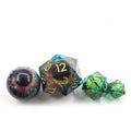 Custom D 20 Oversize 50mm 20 Sided Resin Dice Large Moving Cat Eye Blue and Red for RPG Game