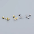 Wholesale Fashion Jewelry 925 Sterling Silver V-shaped White Zircon Gold Plated Stud Earring Jewelry for Women
