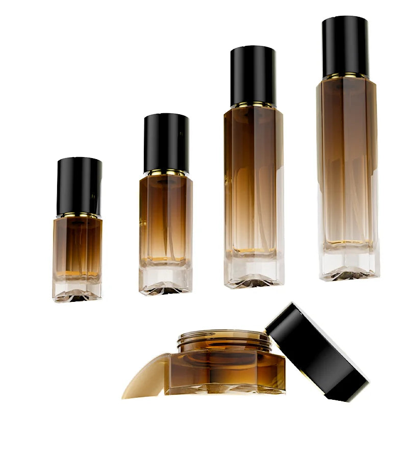 Cosmetic Packaging Glass Bottles Set 100pcs Pump Cap Lotion Pump Eye Drop Empty Bottles