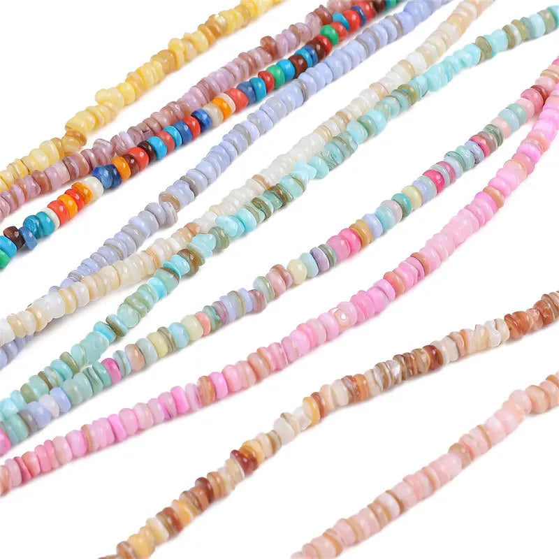 Natural Colorful Shell Beads Round Spacer Loose Beads for Jewelry Making DIY Bracelets Accessories