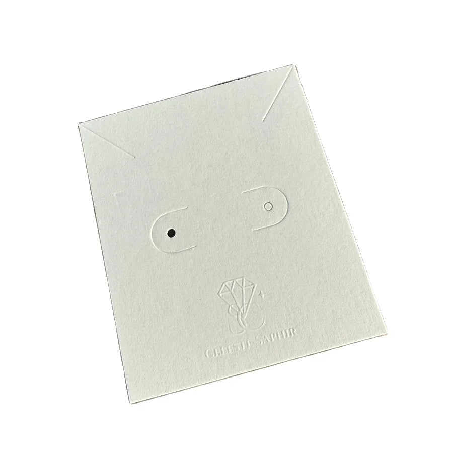 Custom Jewelry Necklace and Earring Card Holder 400g White Cardboard Display Cards with Logo and Color Printing