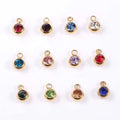 6mm Birthstone Pendant Necklace Colorful Zircons Stone Charms for DIY Necklace Bracelet Jewelry Findings Joyas Acero Inoxidable