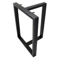WF Modern Furniture Black Rock Slab Dining Table With Black Metal Legs Wrought Iron Table Base Table Legs Steel Furniture Frames