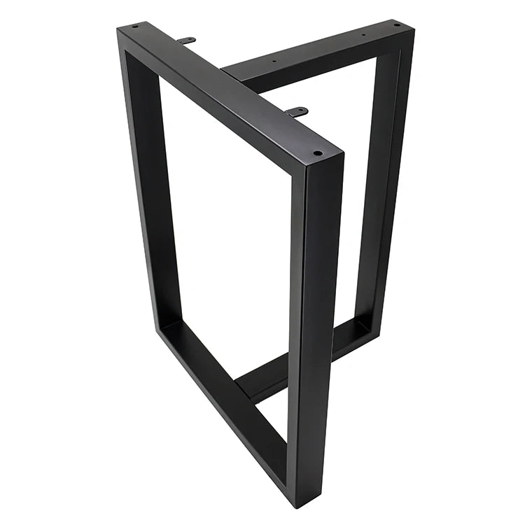 WF Modern Furniture Black Rock Slab Dining Table With Black Metal Legs Wrought Iron Table Base Table Legs Steel Furniture Frames