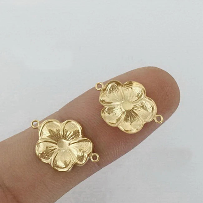 GF052 14K Gold Filled Jewelry Pendant Charms Flower Charms for Necklace Bracelet Making