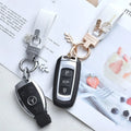Women and Men's Car Key Chain Faux Leather Key Ring Wallet Keychain Holder Detachable Alloy Metal Rings Keys Holder Fob for Keys