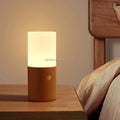 RGB Color Changing Night Light Rechargeable Wooden Table Lamp Frosted Glass Warm Light for Bedroom Living Room Kids Room