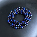 Genuine Natural Black Tourmaline Lapis Amethyst Gemstone Healing 8mm Crystal Round Bead Stretch Bracelet Fashion Stone