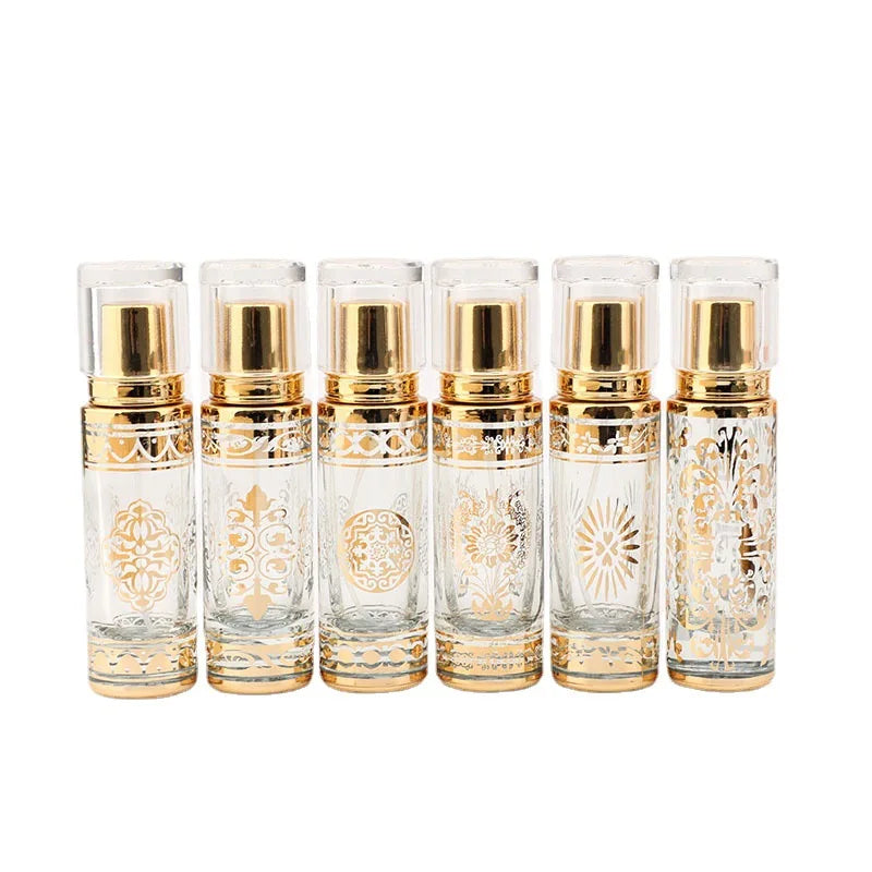 New Design 30ml Gold Plating Electroplate Perfume Glass Bottle for Oud Oil Bottle Saudi Arabia Customized