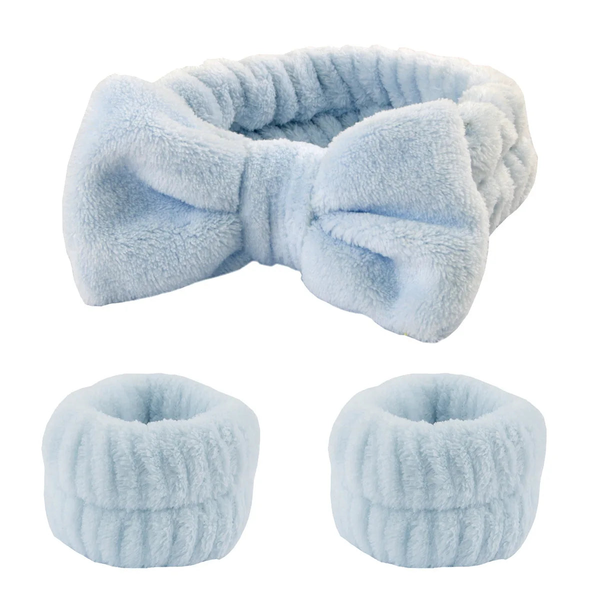 Wholesale Face Wash Set Spa Headband Elastic Absorbent Headband and Wrist Band for Girls Washing Face