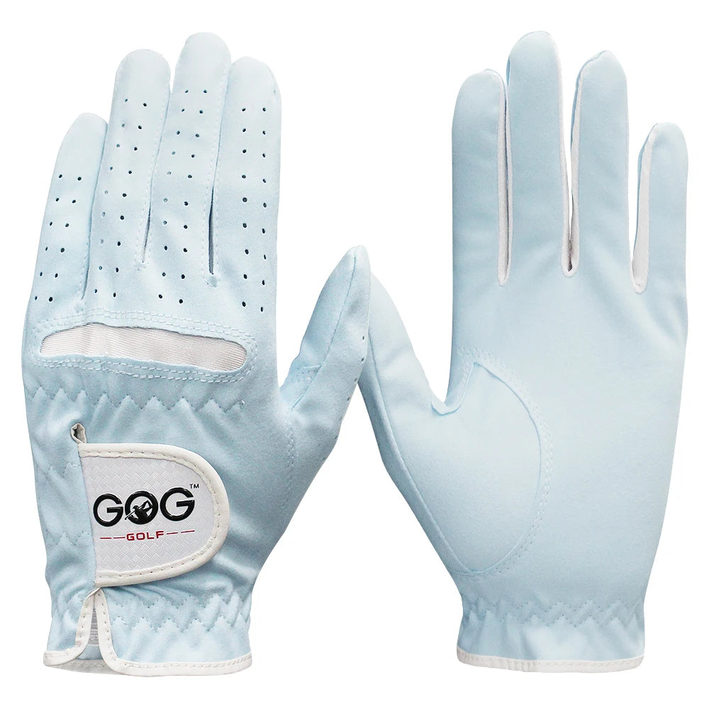 Outdoor Training Golf Supplies 1 Pair Professional Breathable Soft Fabric Custom Print Golf Gloves Female