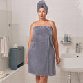 Super Absorbent Soft Tube Top Bathrobe 2pcs Women's Plus Size Coral Velvet Bath Skirt 280gsm for Tub Mats & Bath Towels