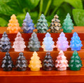 Semi-Precious Stone Crystal Carving Christmas Trees  for Meditation Home Decoration Natural
