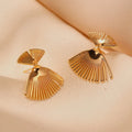 Fashion Geometric Fan-shaped Earrings Personalized Exaggerated S925 Silver Needle Allergy Resistant Earrings Fashion Jewelry