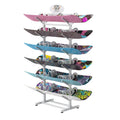 Display Stand White Metal Snowboard Custom Logo Displaying Stand 1set with Fright Display Rack for Sample of Wood Scooter