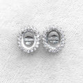 Sterling Silver 6*8mm Semi Mount Stud Earrings Empty Support Blank Claws Setting S925 Base Without Center Stone for DIY Inlay