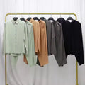 2025Ladies 2 Piece Pleated Cotton Set/suit of Waves Solid Color Office Wear Sets for Modest Muslim Women Suits With Pants