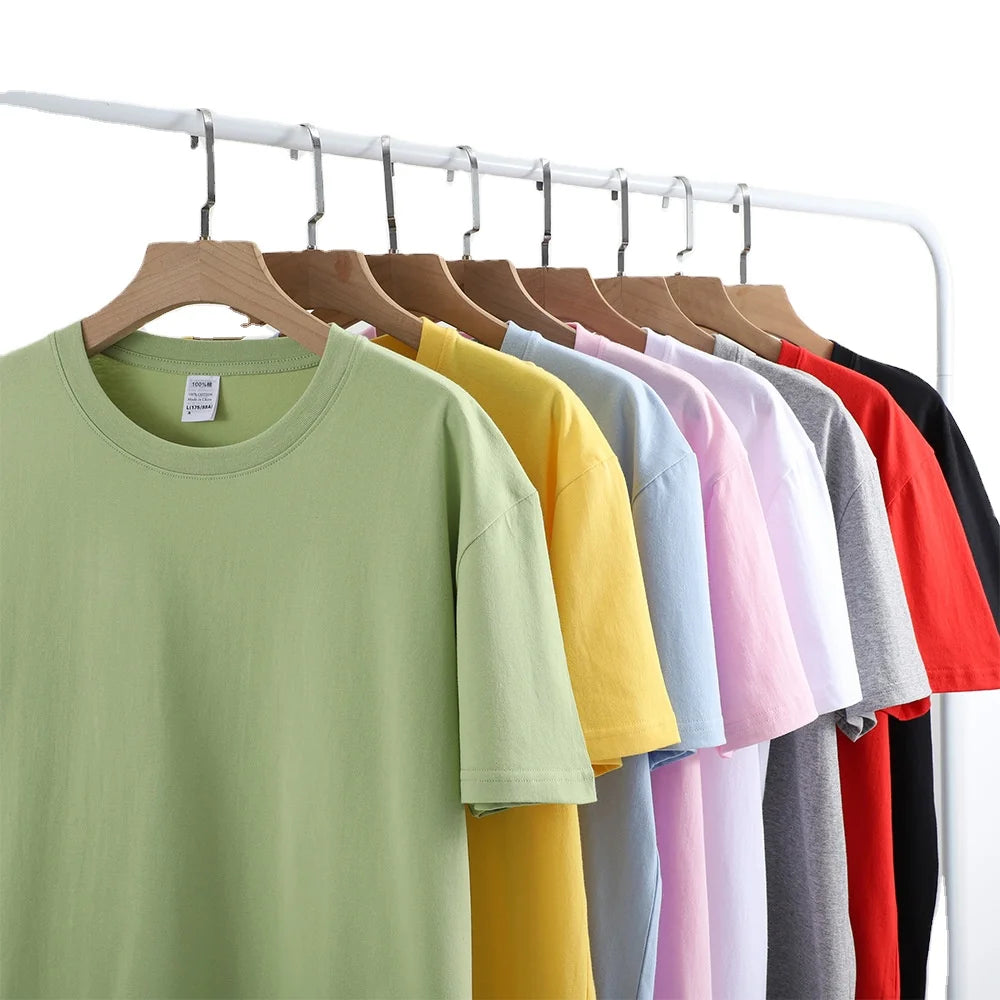 100% Cotton 180g Pure Color Printing logo Casual Wear Custom logo Blank Plain t Shirt Men Women Unisex T-shirt t Shirts