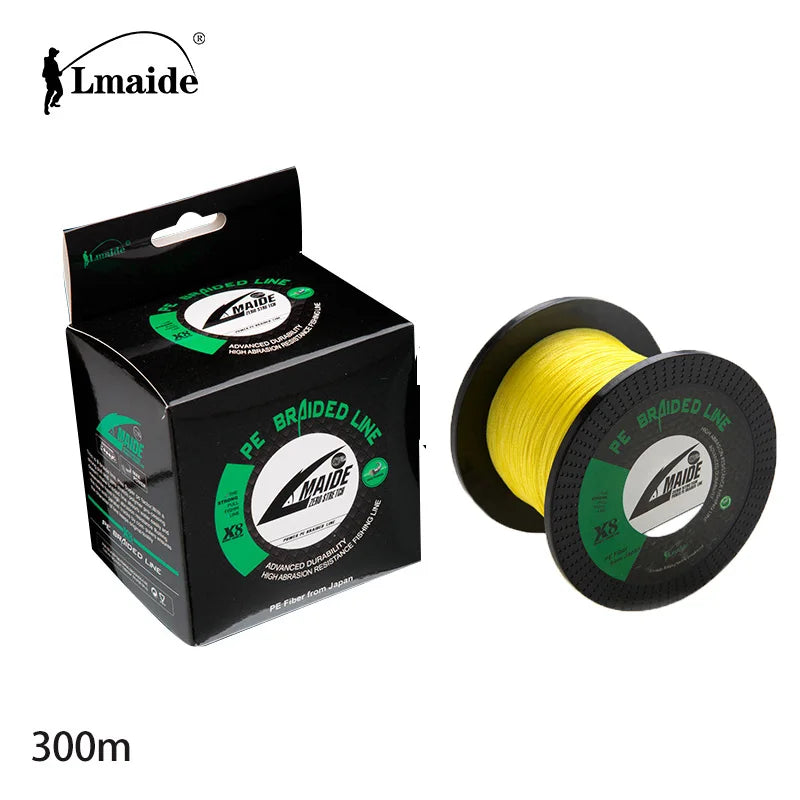 2026 Lmaide New 300m Super Strong Braided Fishing Line Multicolor Hilo De Pescar 8 Strands Pe Braid Fishing Line for Fishing