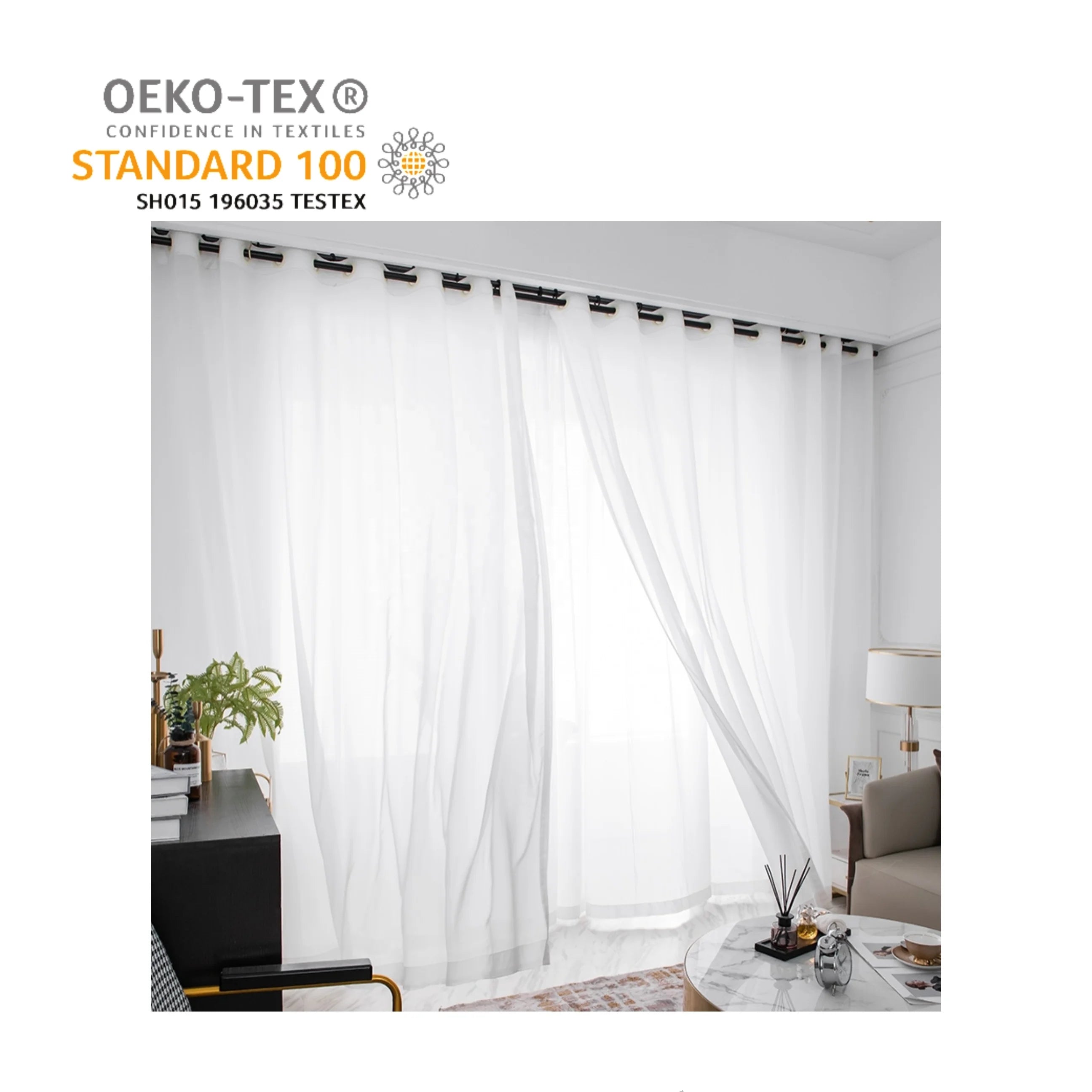 Cheap Price Special Sale Solid White Polyester Voile Curtain Sheer