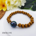 Wholesale Hawaiian  Wood Bead  Trendy Pearl Bead Jewelry Elastic  for Man and Women