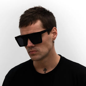 1871 Custom Logo Square Oversized Men Sunglasses for Women Big Flat Top Fashion Shield Large Frames Rimless Mirror Shades