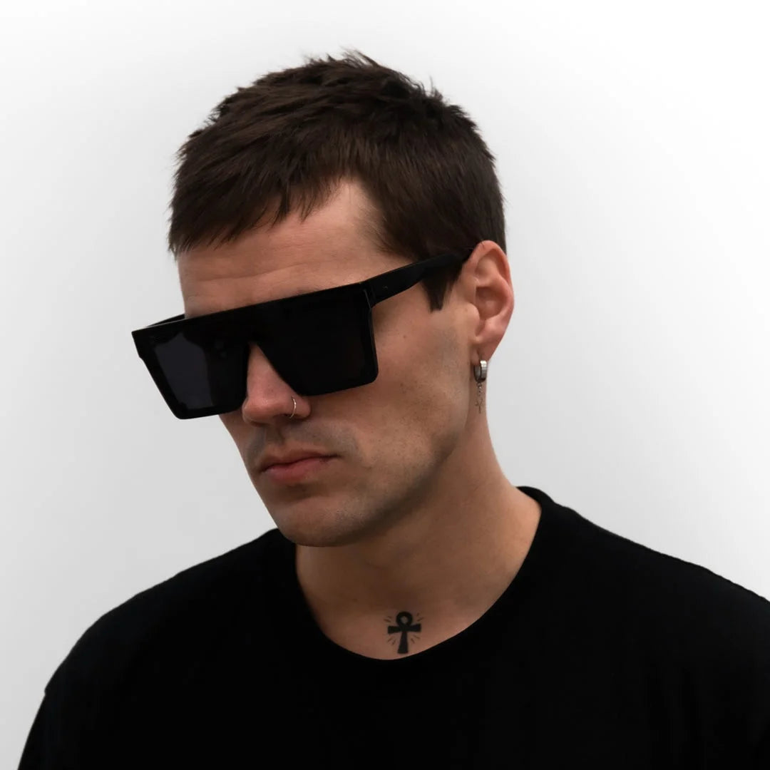 1871 Custom Logo Square Oversized Men Sunglasses for Women Big Flat Top Fashion Shield Large Frames Rimless Mirror Shades