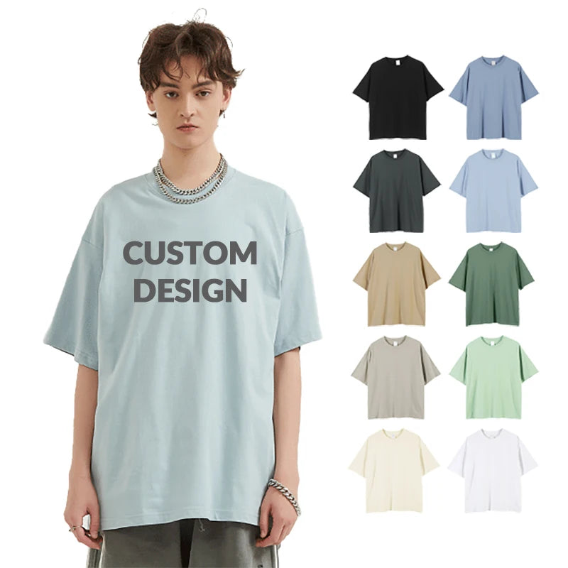 Plus Size First Class Quality 100% Cotton Men's Oversized Streetwear T-shirts Eco-Friendly Quick Dry 210g Knitted Fabric