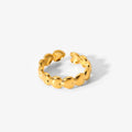 New Design Christmas Jewelry Minimalist Heart Band Ring Stainless Steel 18K Gold Plated Waterproof Heart Stacking Ring for Gifts