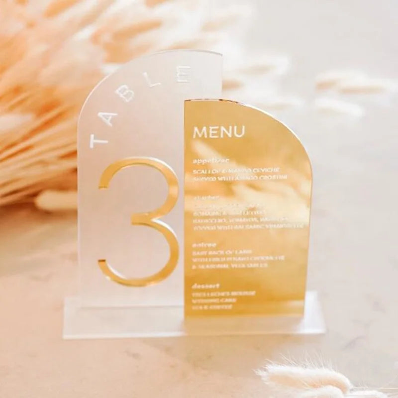 Customized Wedding Table Sign Wedding Acrylic Table Numbers Wedding Menu Sign