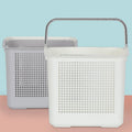 Hot Selling White/Gray PP Plastic Laundry Basket for Home Use Dirty Clothes Storage 41.5x30x36.5cm