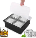 Custom Logo Food Grade 6 Cavities Silicone Ice Cube Mold Custom Stackable Durable Silicone Ice Cube Tray With Lid