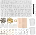 Durable Handmade DIY Crystal  Keychain Capital Letter Epoxy Silicone Mold Set Alphabets Silicone Resin Molds Kit for Keyring